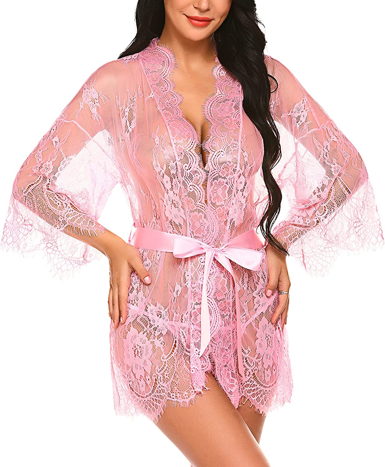 Buy FASHION BONES Baby Doll Nightwear Robe, Kimono Lingerie, Negligee